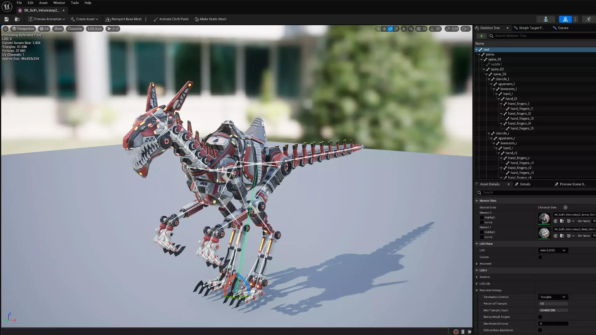 Sci-Fi Dino Velociraptor 2 Low-poly 3D model_7