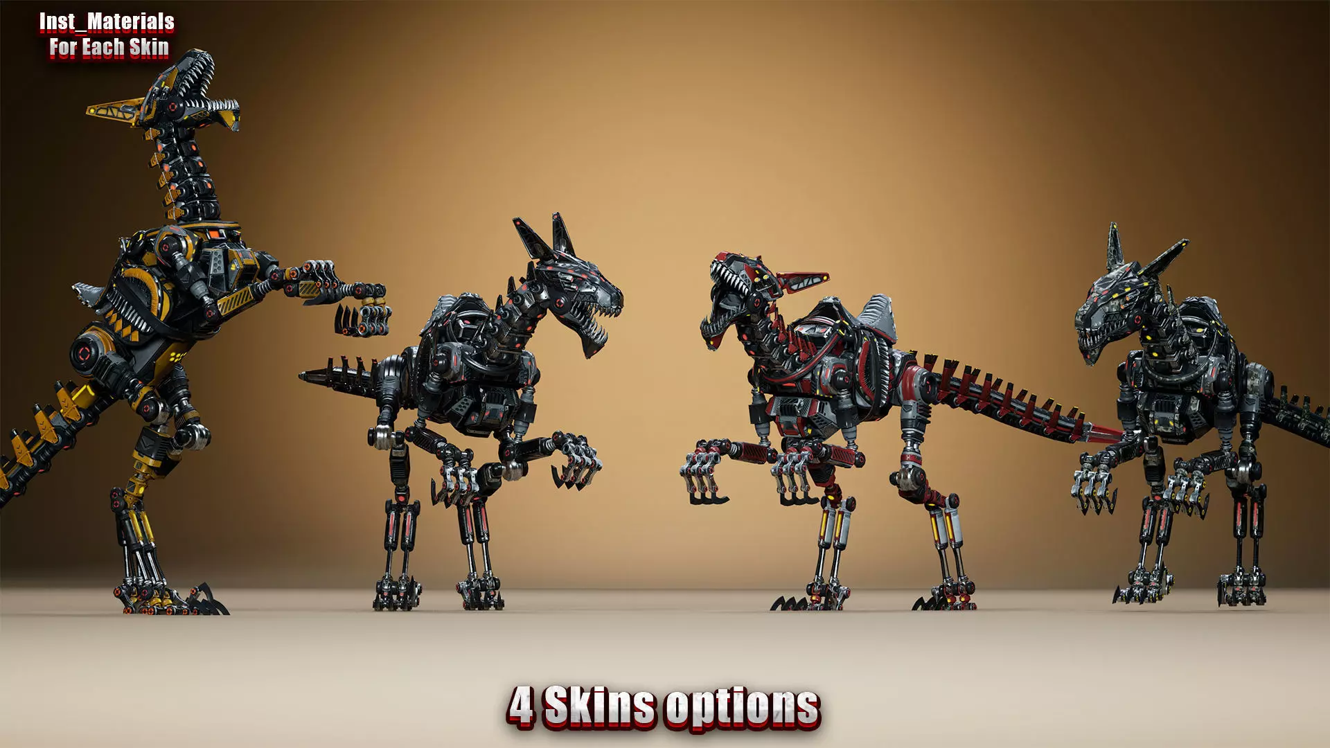 Sci-Fi Dino Velociraptor 2 Low-poly 3D model_2