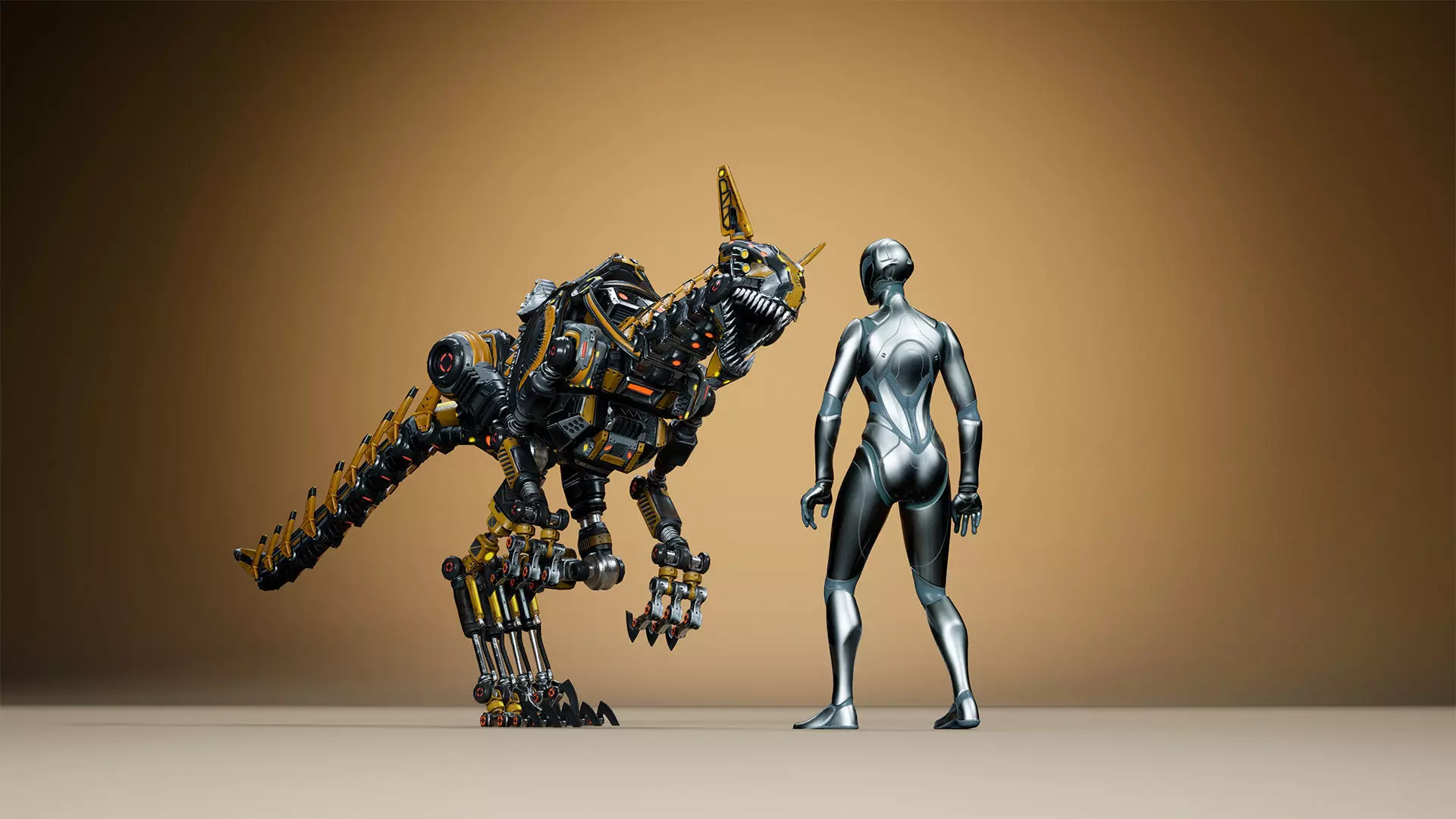 Sci-Fi Dino Velociraptor 2 Low-poly 3D model_14