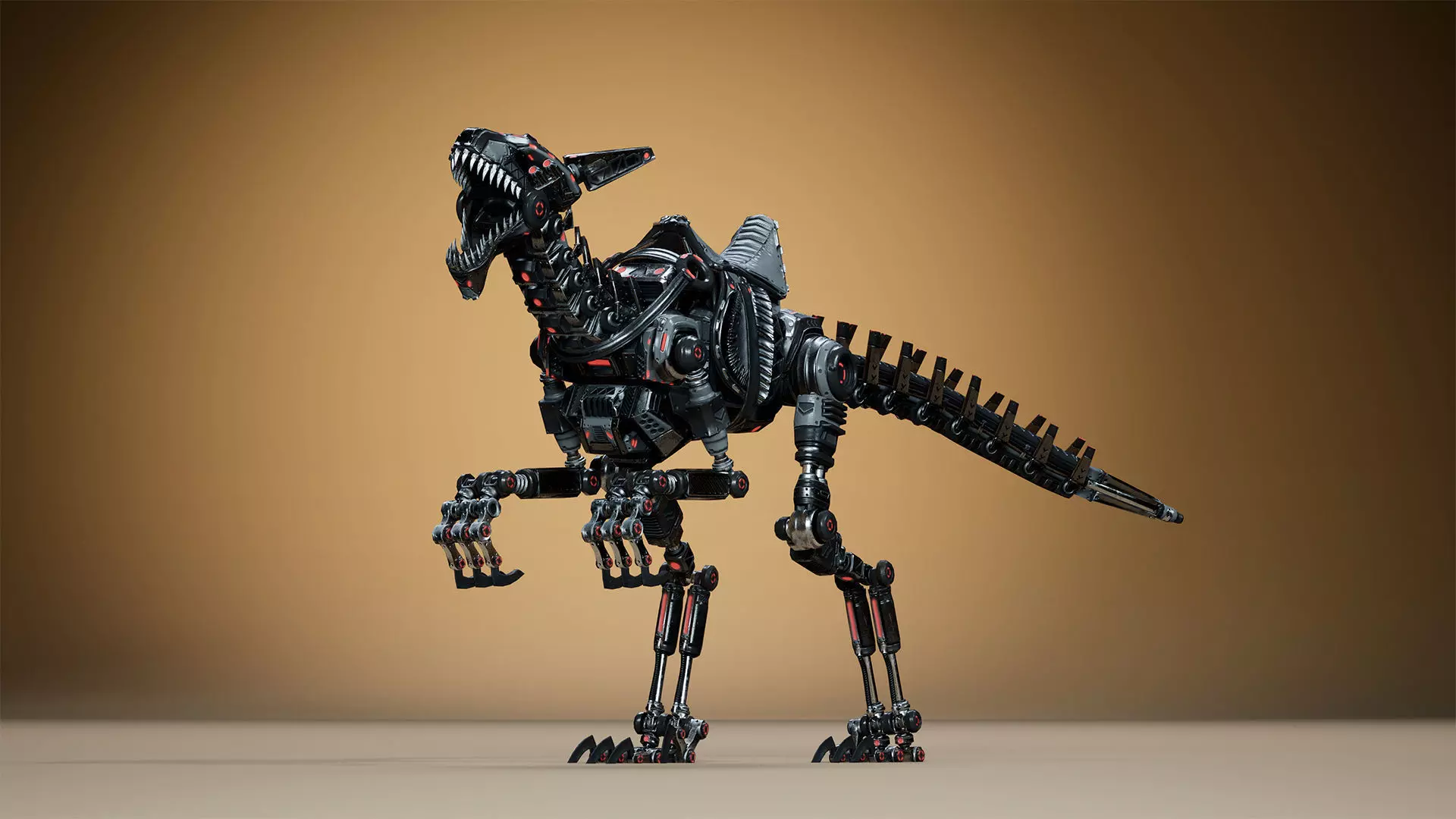 Sci-Fi Dino Velociraptor 2 Low-poly 3D model_16