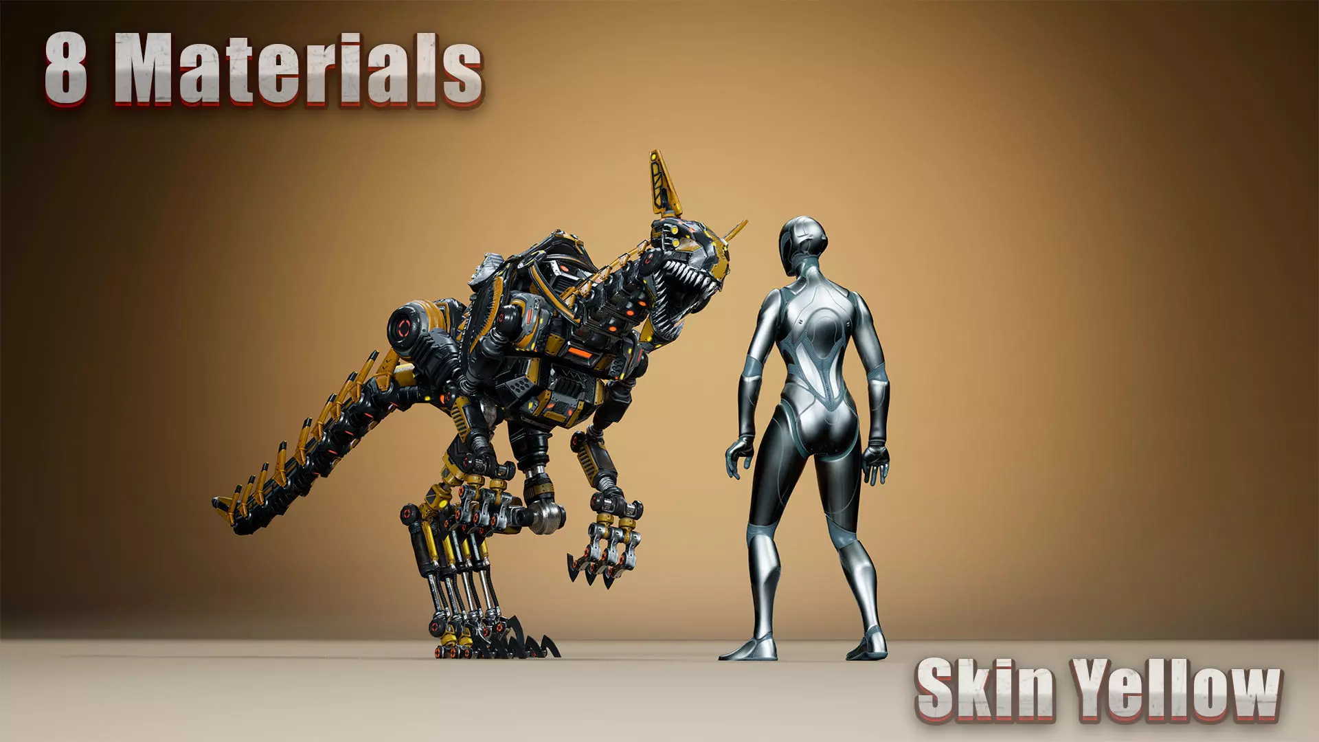 Sci-Fi Dino Velociraptor 2 Low-poly 3D model_6