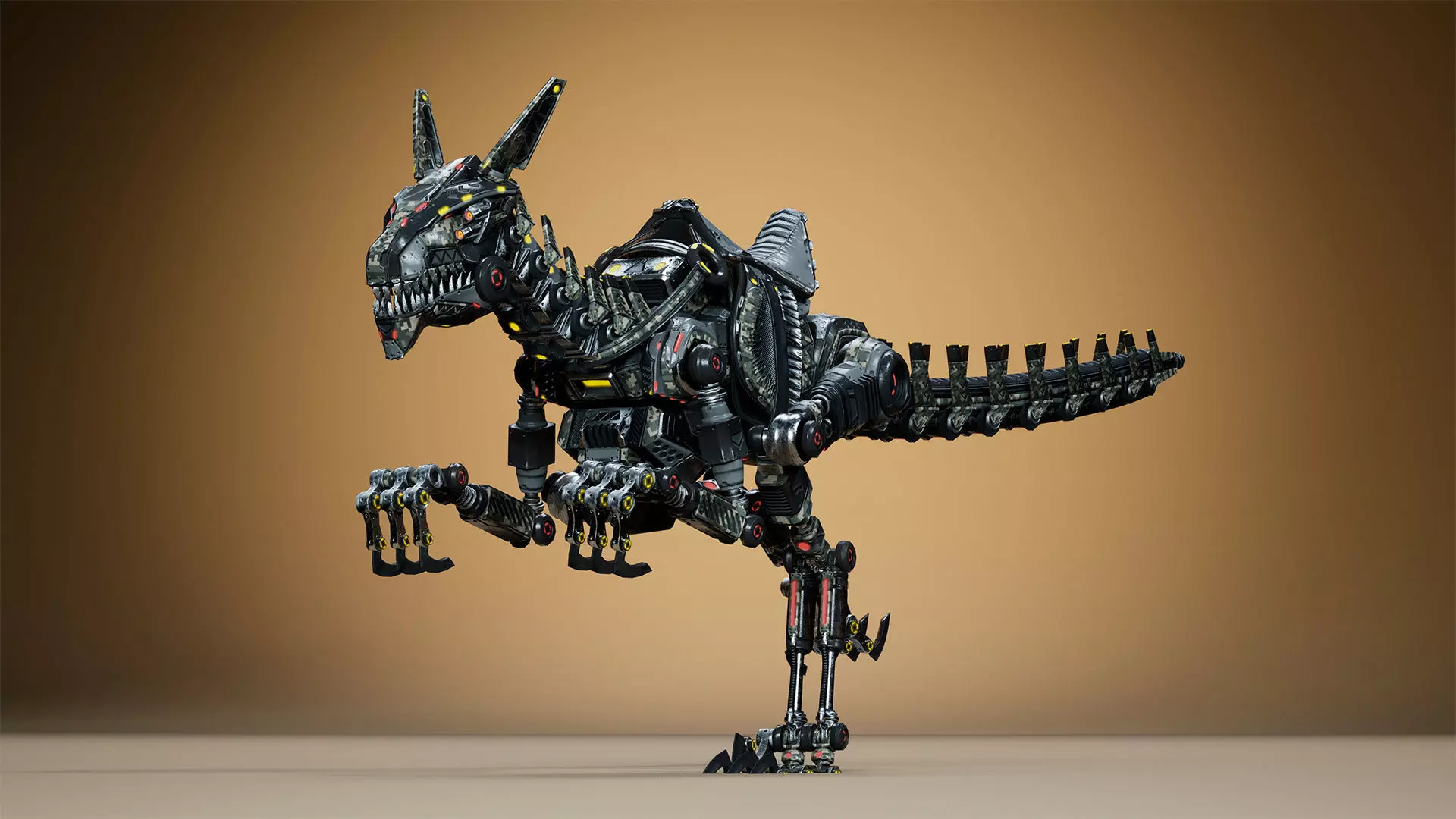 Sci-Fi Dino Velociraptor 2 Low-poly 3D model_18