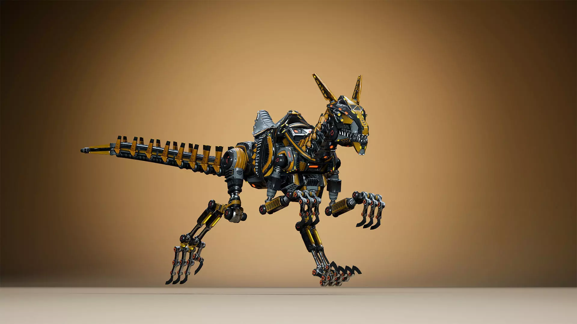 Sci-Fi Dino Velociraptor 2 Low-poly 3D model_13