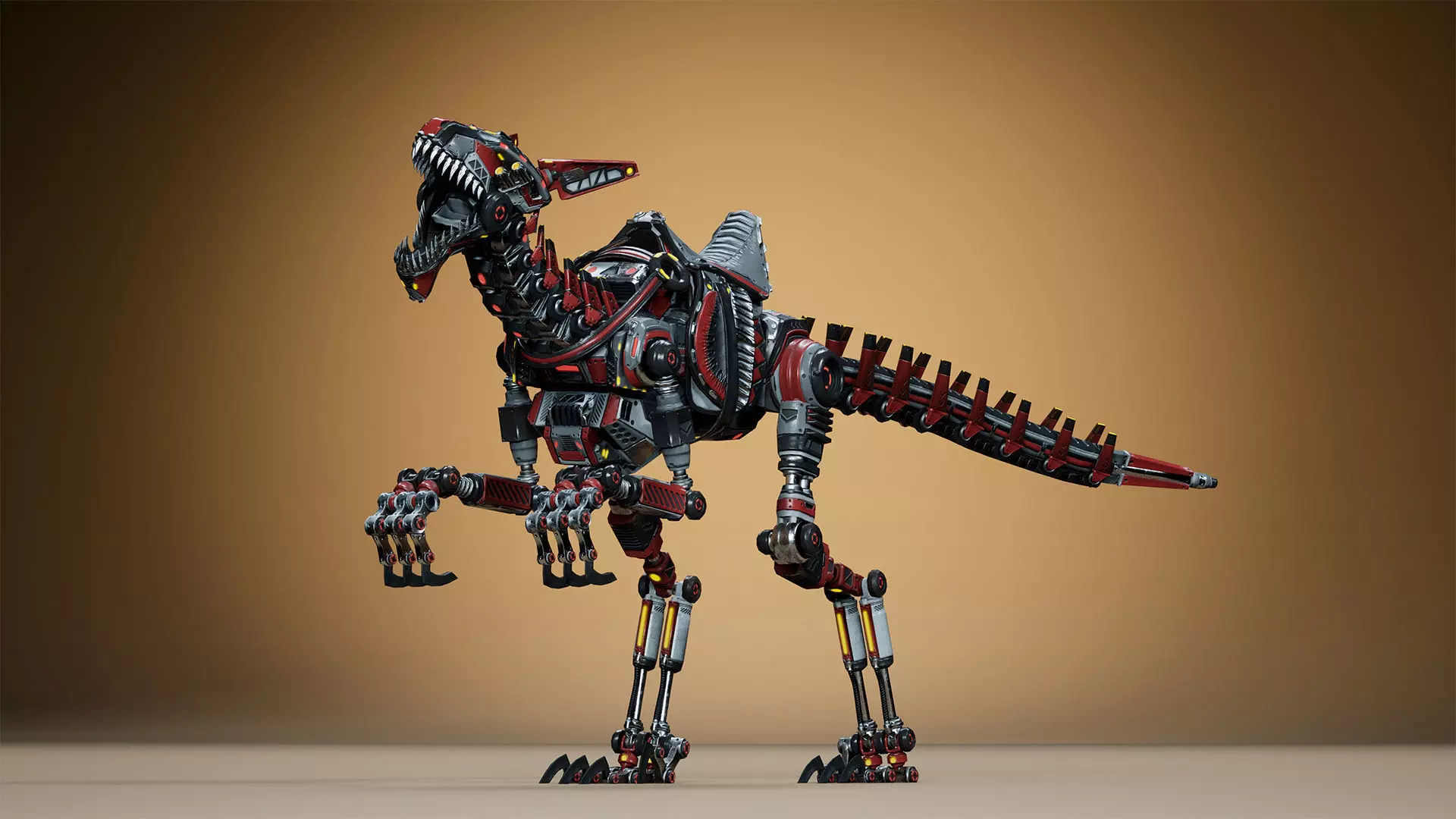 Sci-Fi Dino Velociraptor 2 Low-poly 3D model_12