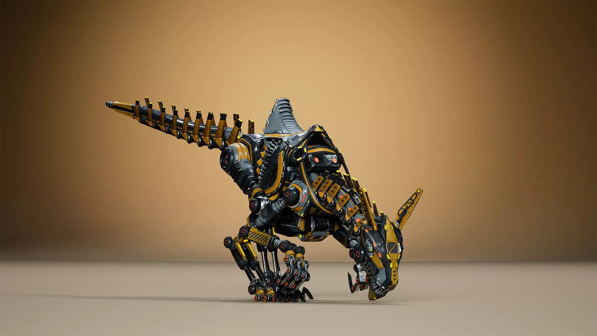 Sci-Fi Dino Velociraptor 2 Low-poly 3D model_15