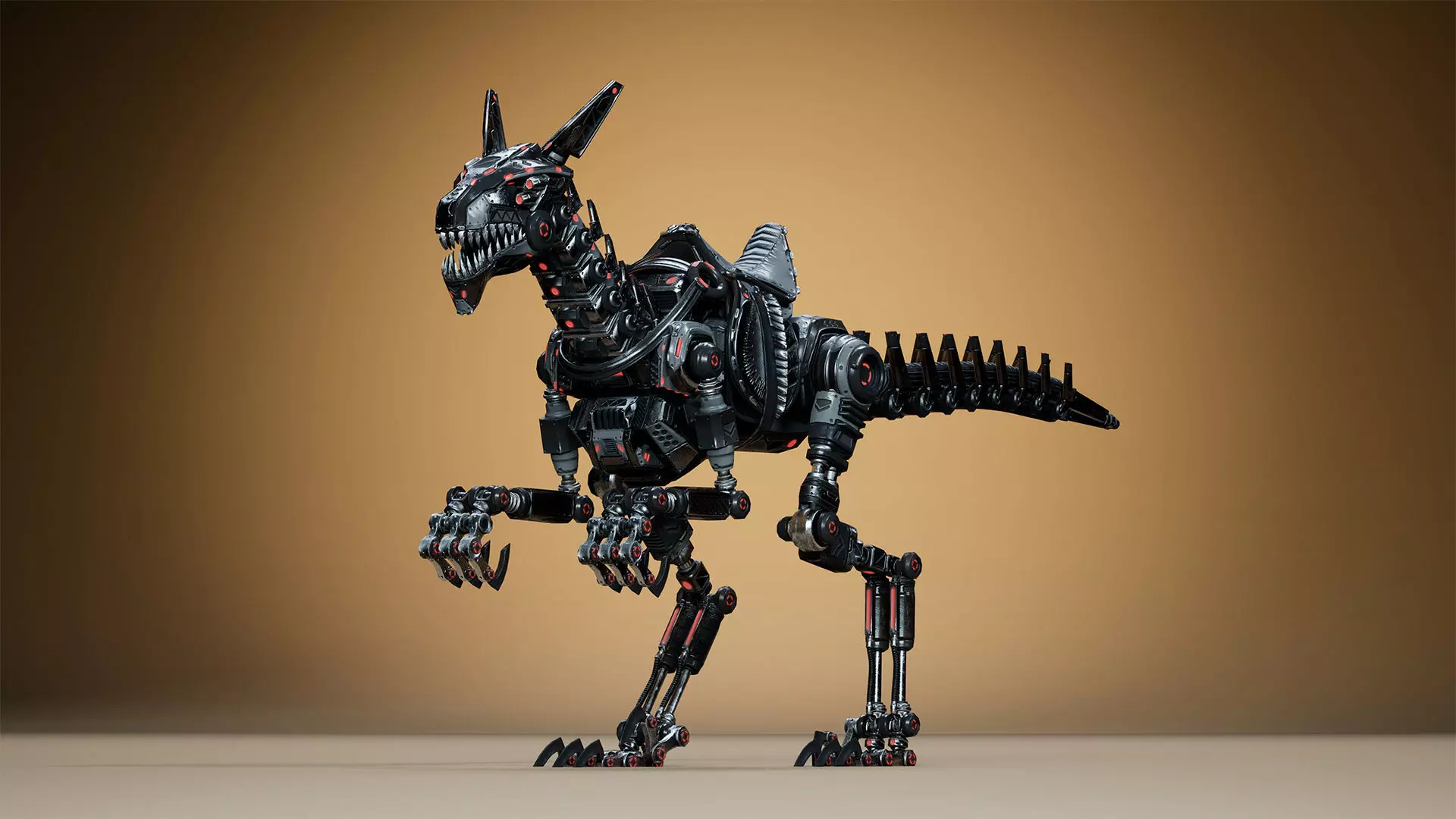 Sci-Fi Dino Velociraptor 2 Low-poly 3D model_17