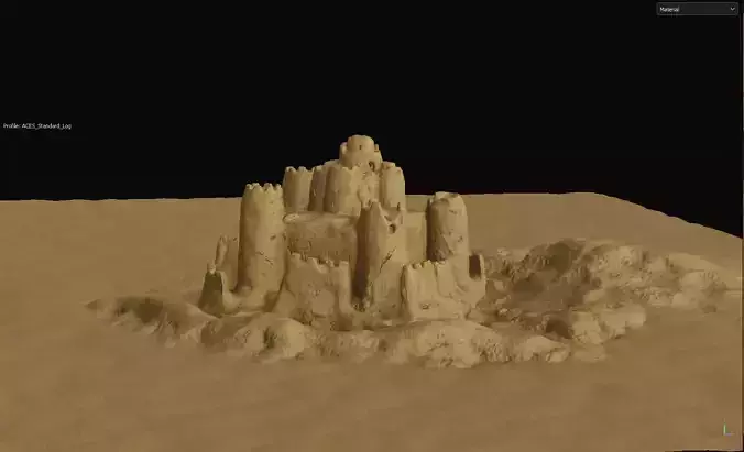 Beach sandcastle 3D model