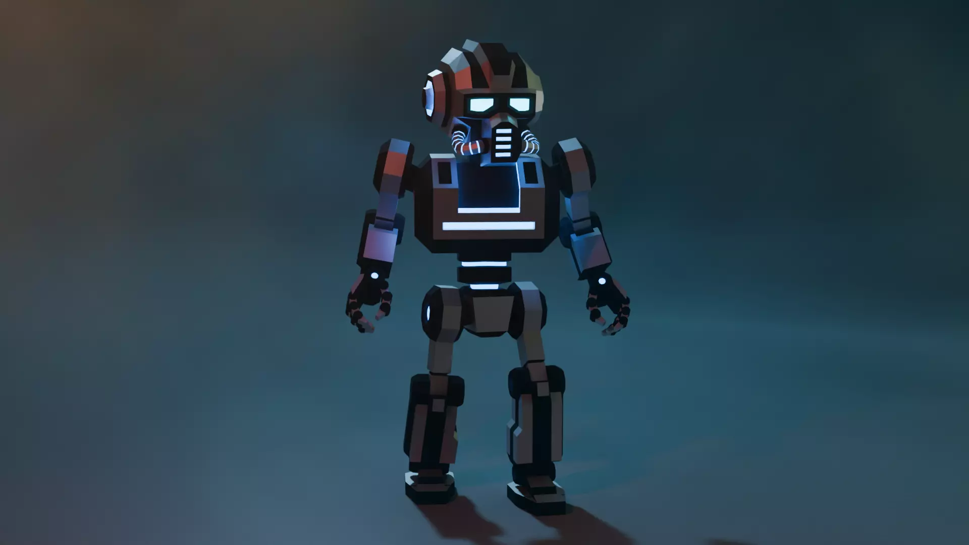 Sci-Fi Robot X-25-1 low-poly stylized Low-poly 3D model_4