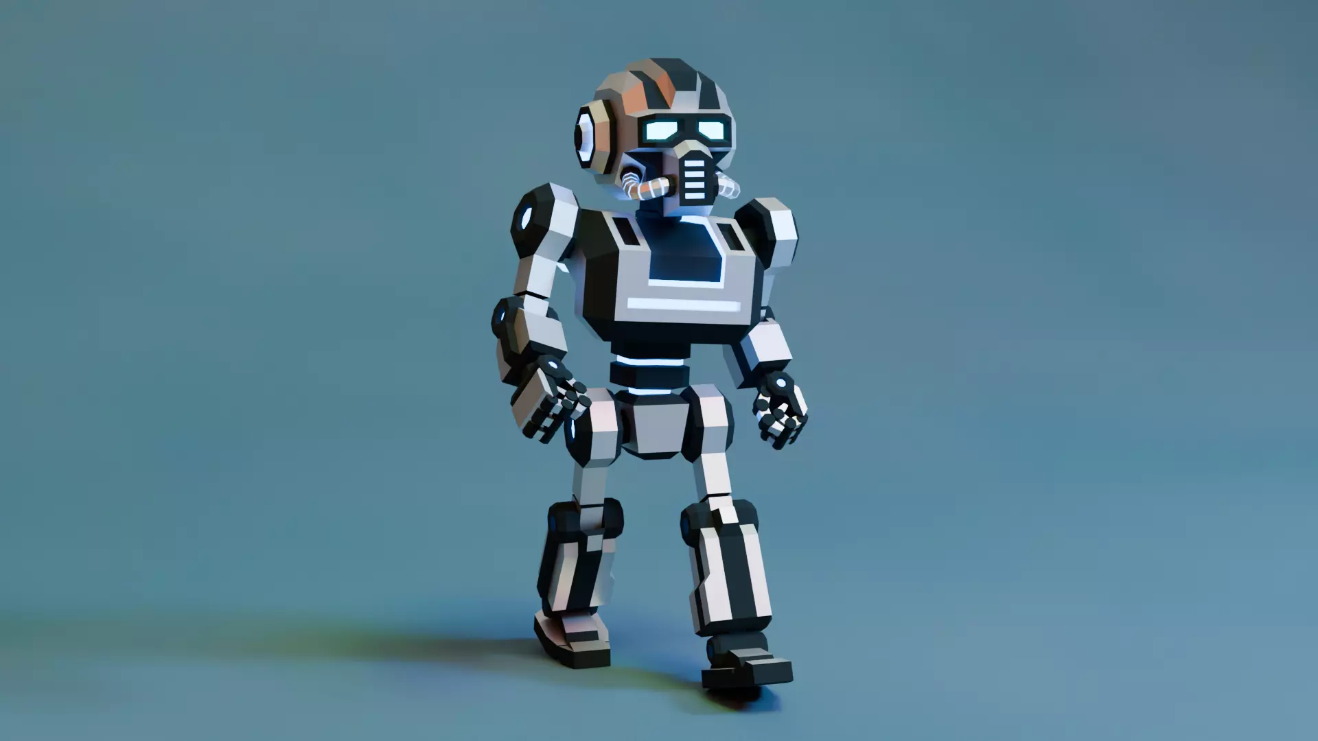 Sci-Fi Robot X-25-1 low-poly stylized Low-poly 3D model_0