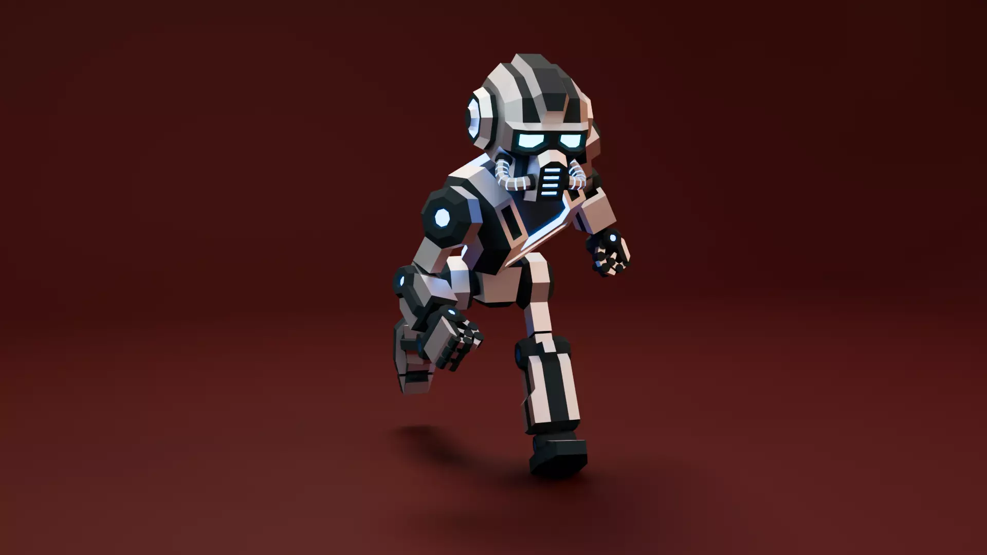 Sci-Fi Robot X-25-1 low-poly stylized Low-poly 3D model_6