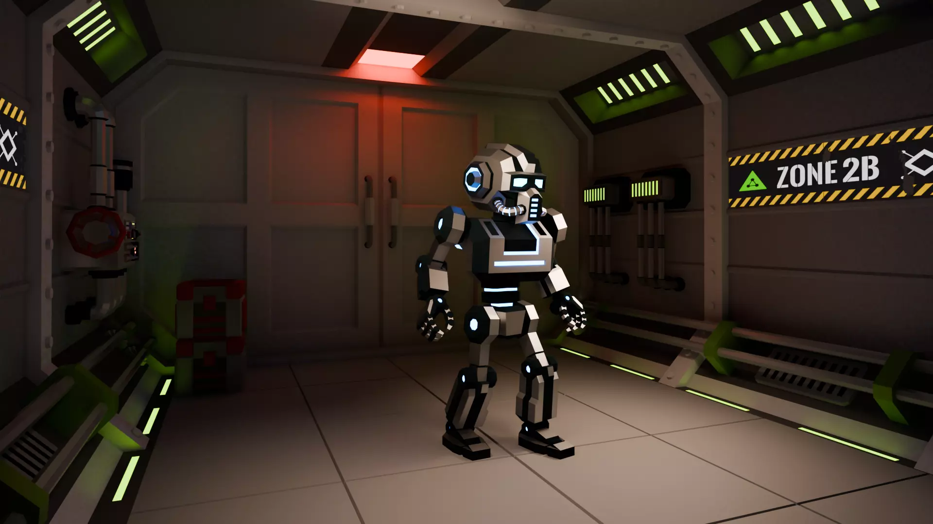 Sci-Fi Robot X-25-1 low-poly stylized Low-poly 3D model_3