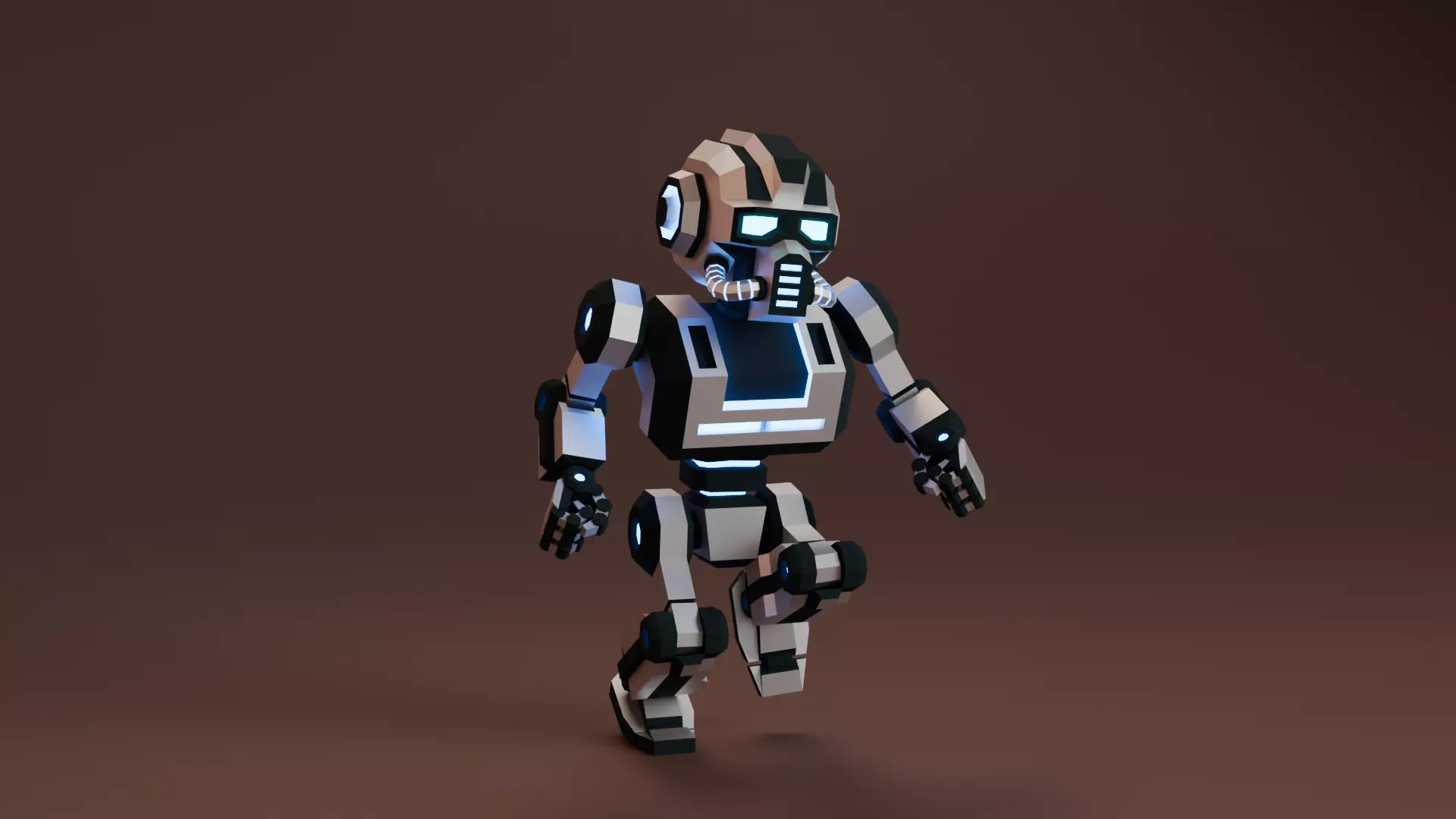 Sci-Fi Robot X-25-1 low-poly stylized Low-poly 3D model_5
