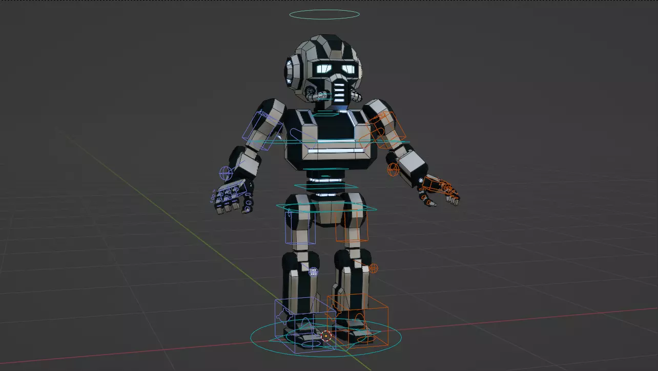 Sci-Fi Robot X-25-1 low-poly stylized Low-poly 3D model_7