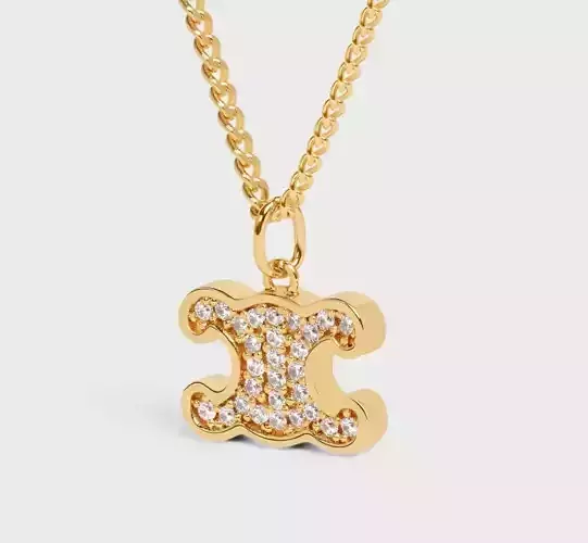 CELINE Triomphe Rhinestone Necklace