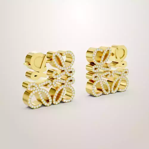 Loewe Anagram crystal embellished earrings