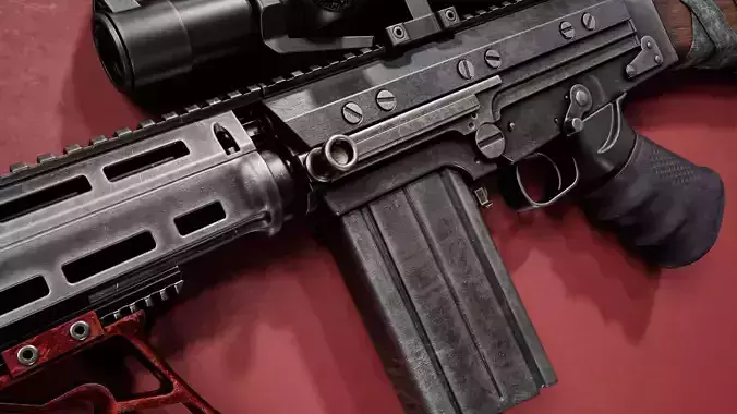 SA-58 -FN FAL- AAA asset - 4K Textured Weapon Low-poly 3D model