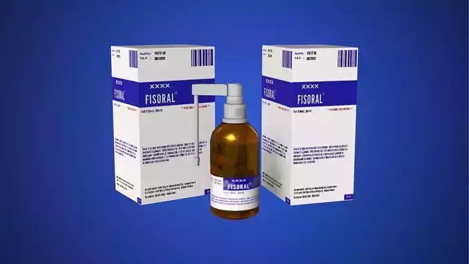 3D Pharmaceutical Spray Bottle with Packaging