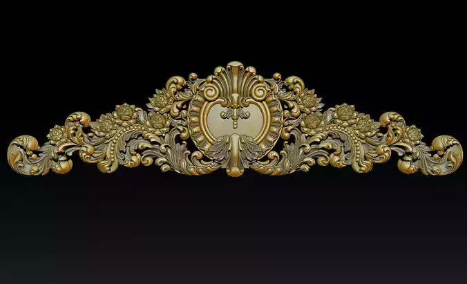 Ornamental Floral Bas-Relief STL 3D print model