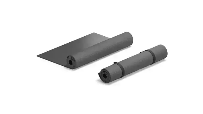 Black Half Folded 2 Types Yoga Mat - for meditation and tourism