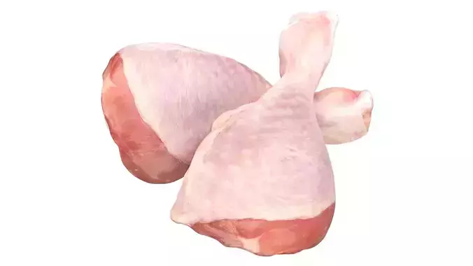 Chicken leg drumstick raw Low-poly 3D model