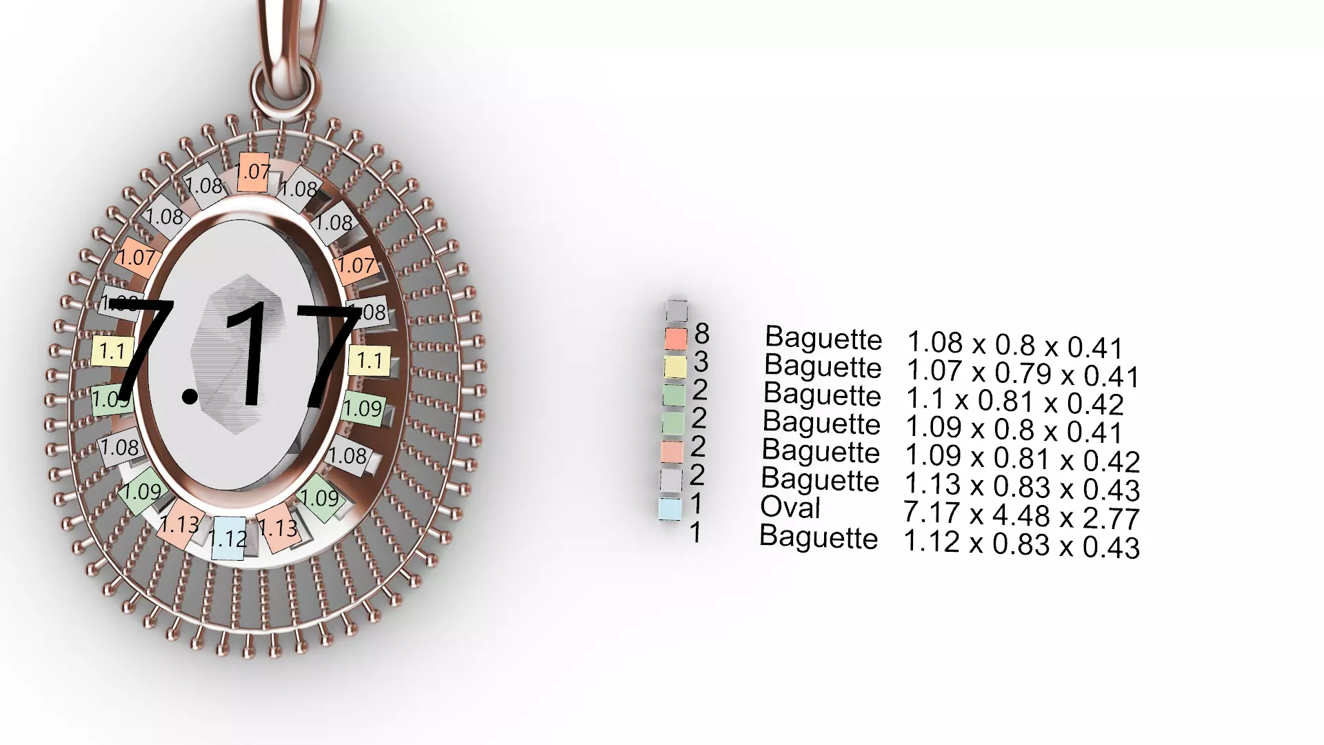 sun Rays Inspired Oval Pendants 4 variations 3D print model_6