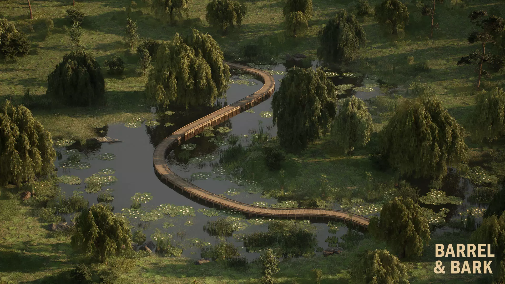 Willow Lake Biome Environment Low-poly 3D model_24