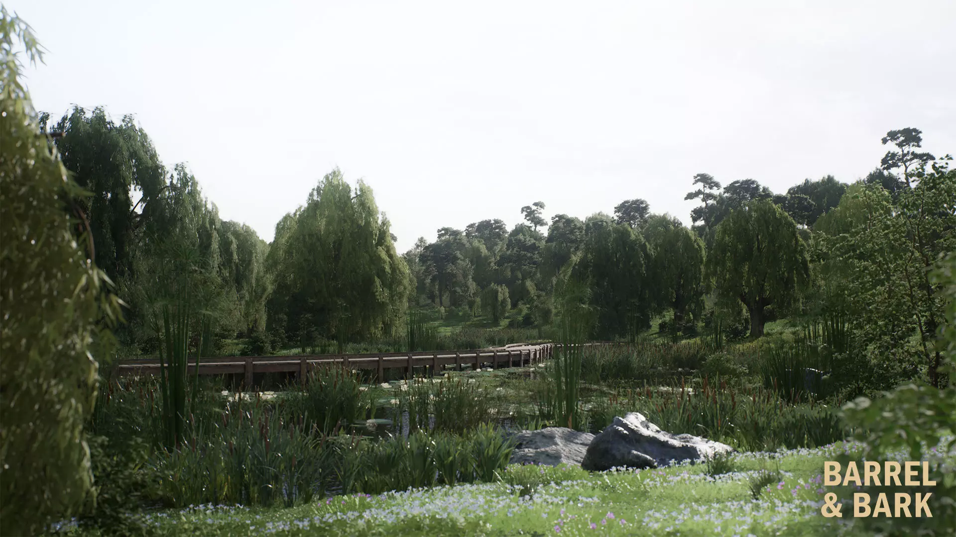 Willow Lake Biome Environment Low-poly 3D model_0