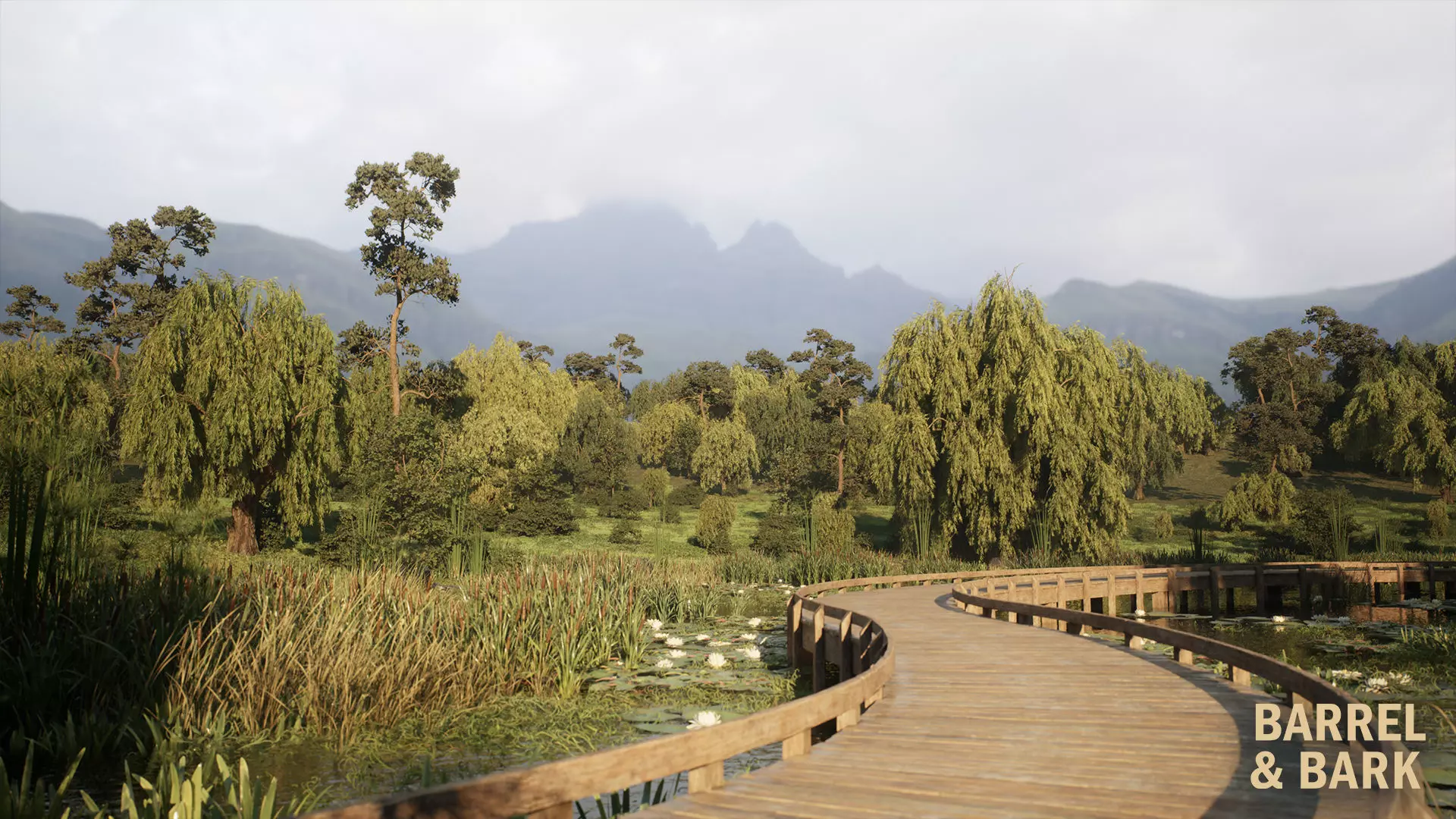 Willow Lake Biome Environment Low-poly 3D model_28