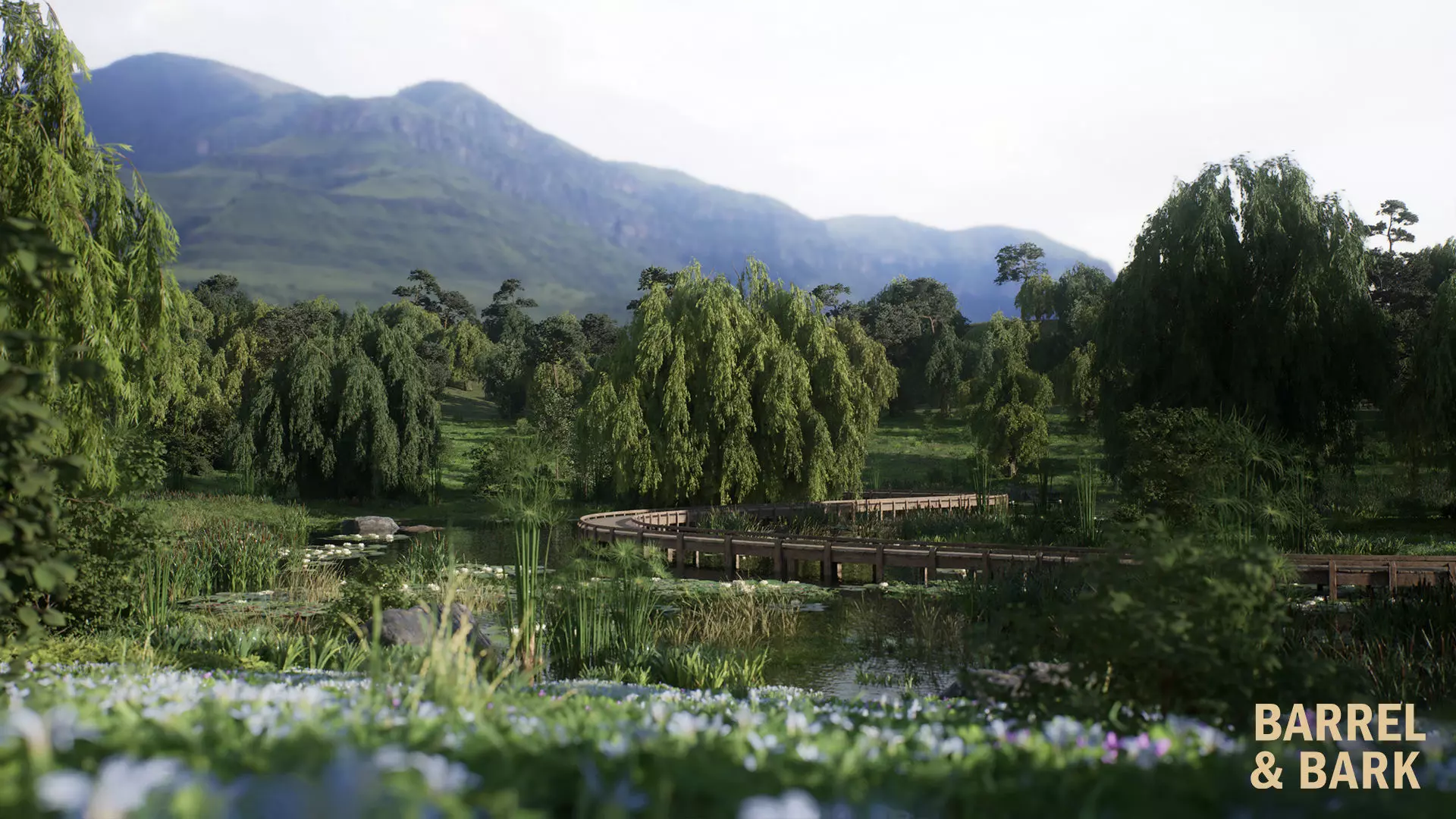 Willow Lake Biome Environment Low-poly 3D model_4