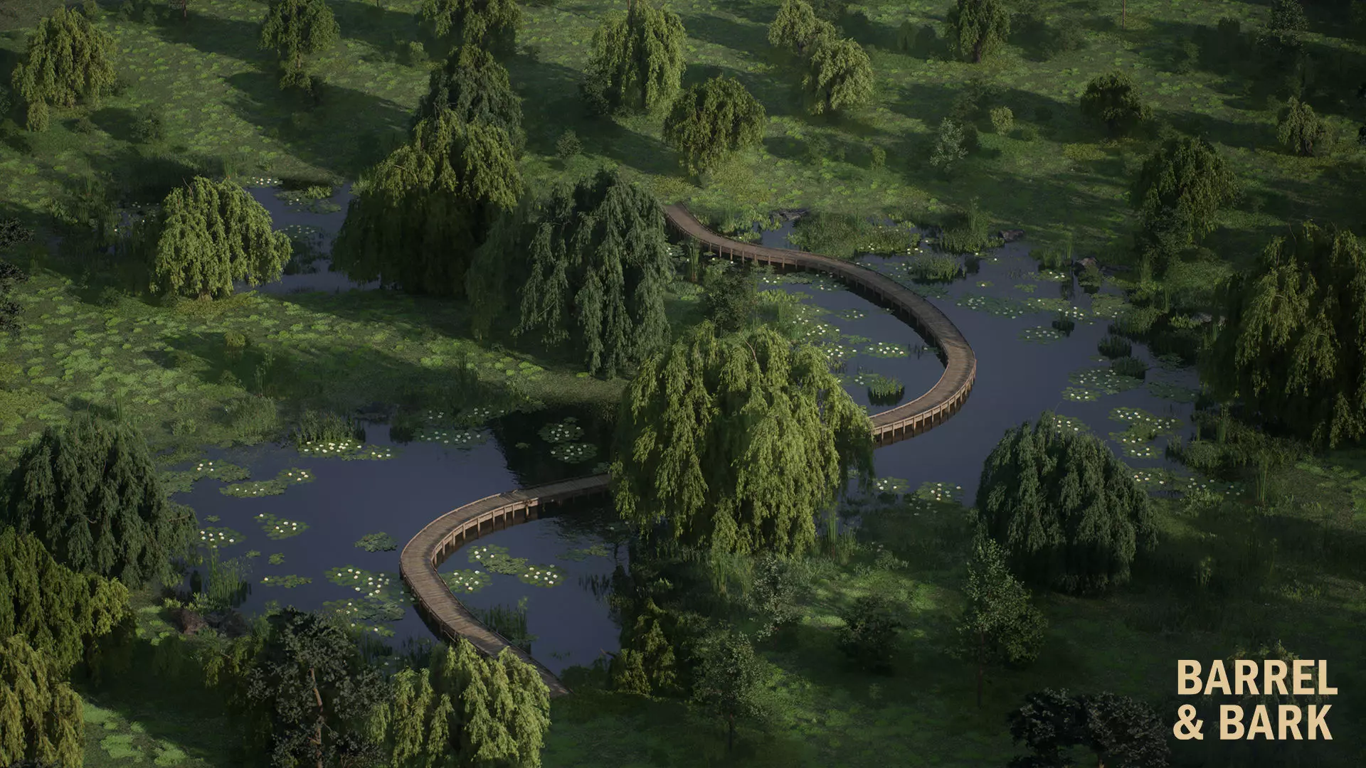 Willow Lake Biome Environment Low-poly 3D model_9