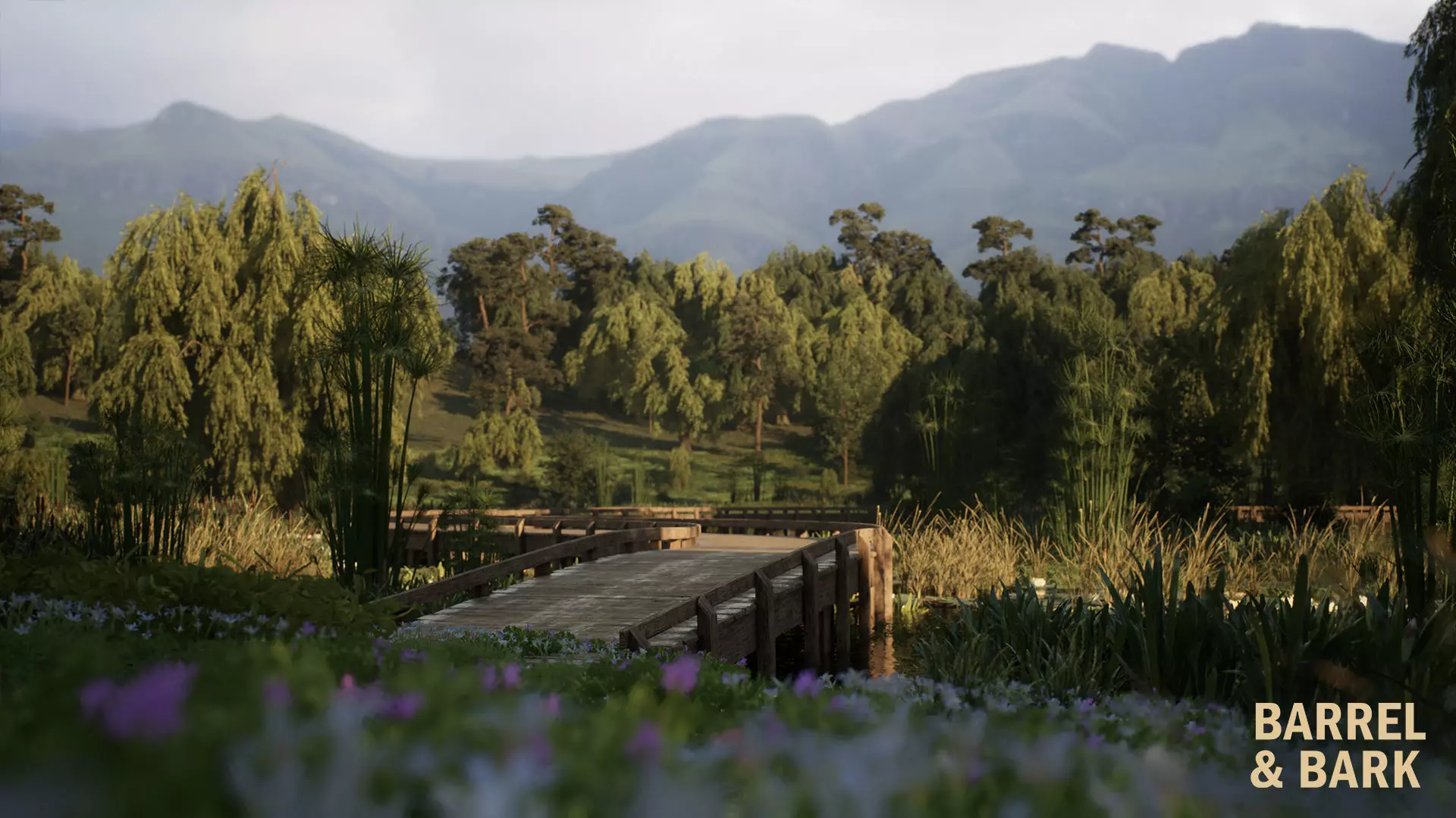 Willow Lake Biome Environment Low-poly 3D model_26