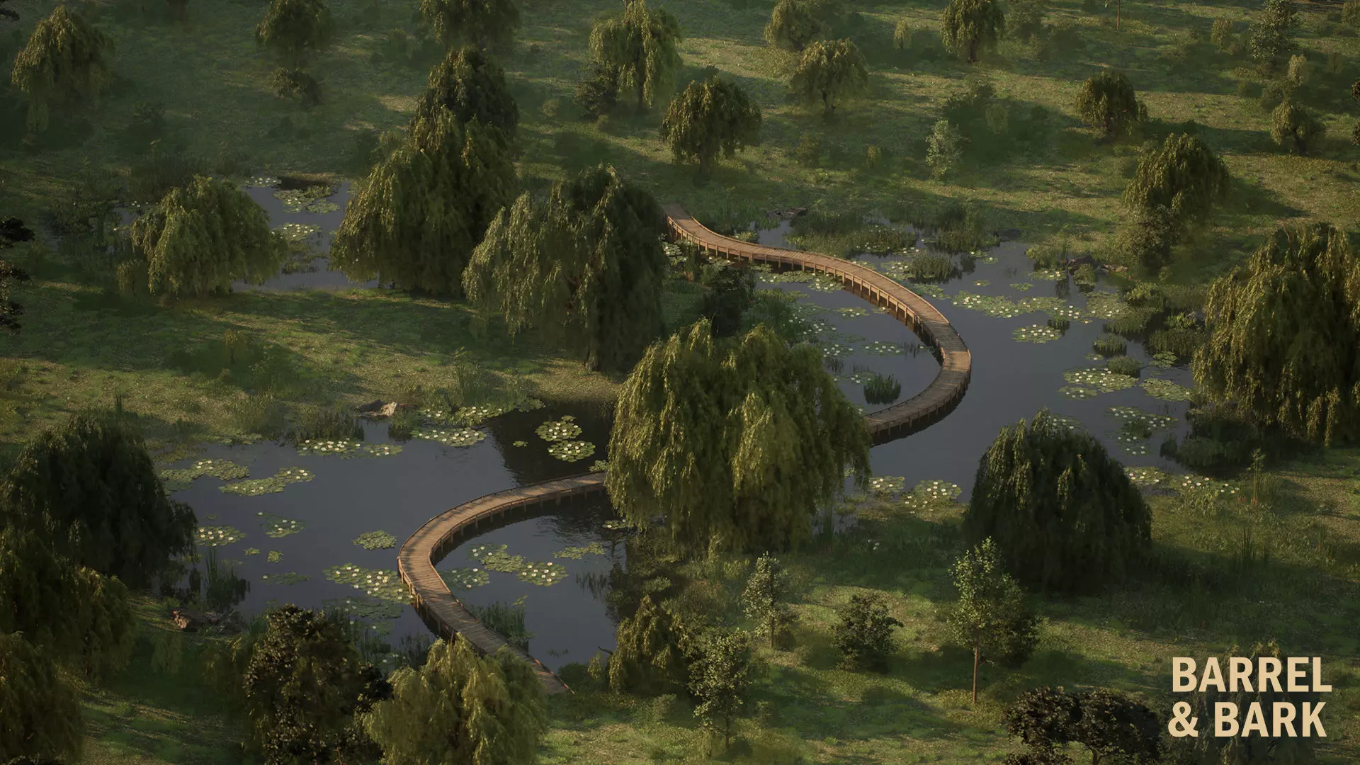 Willow Lake Biome Environment Low-poly 3D model_23