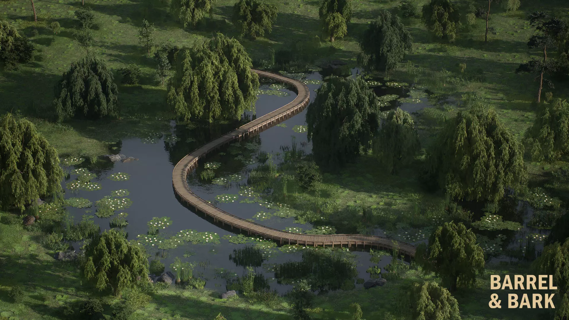 Willow Lake Biome Environment Low-poly 3D model_10