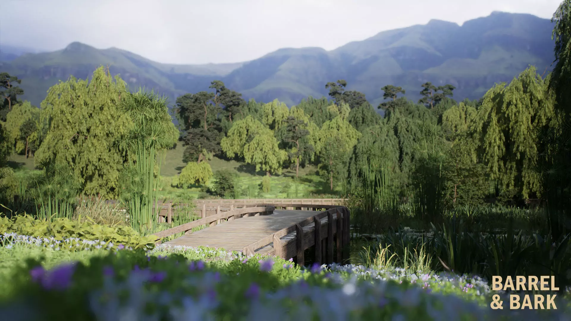 Willow Lake Biome Environment Low-poly 3D model_12