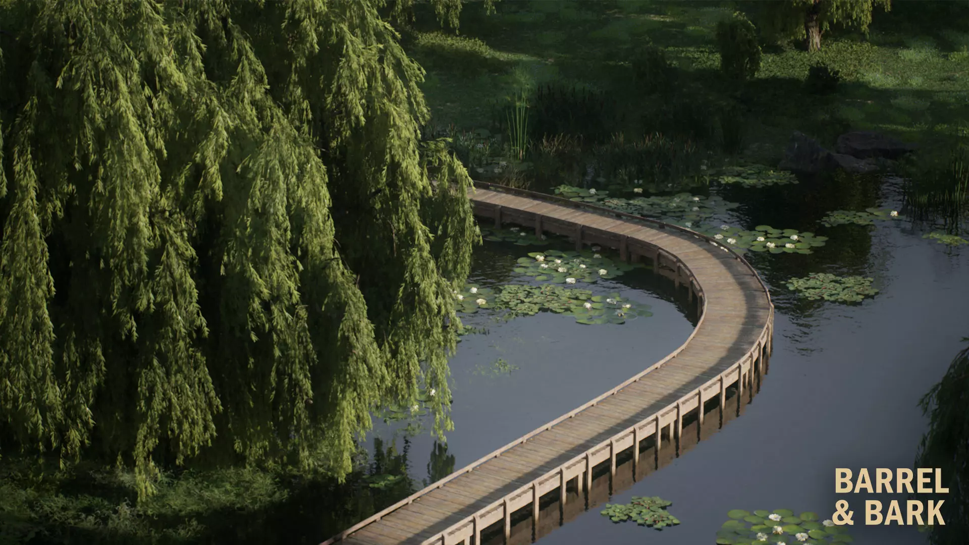 Willow Lake Biome Environment Low-poly 3D model_8