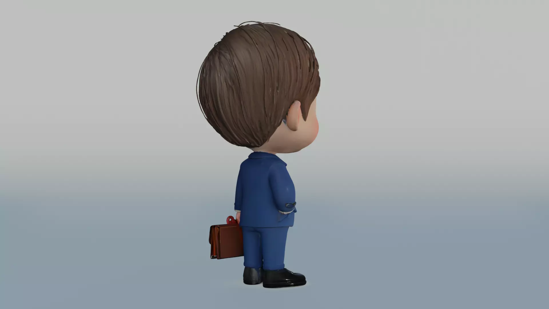 Cute 3D Cartoon Boy in Business Suit Holding Briefcase 3D model_2