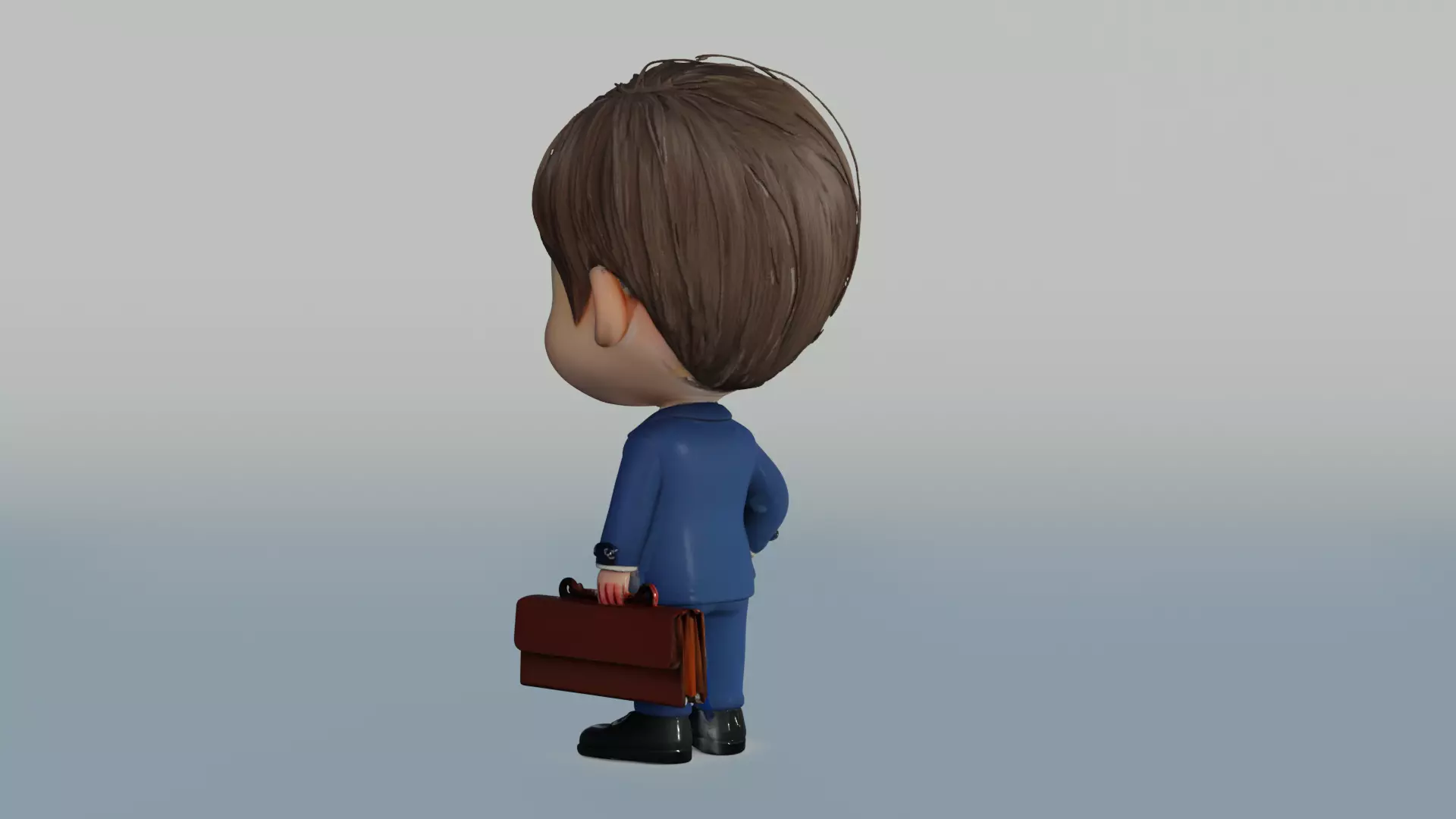Cute 3D Cartoon Boy in Business Suit Holding Briefcase 3D model_3