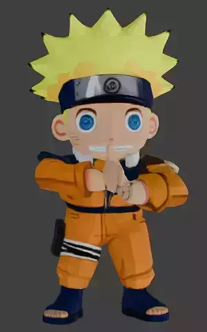 Chibi Naruto 3D Model - Stylized Fan Art Character
