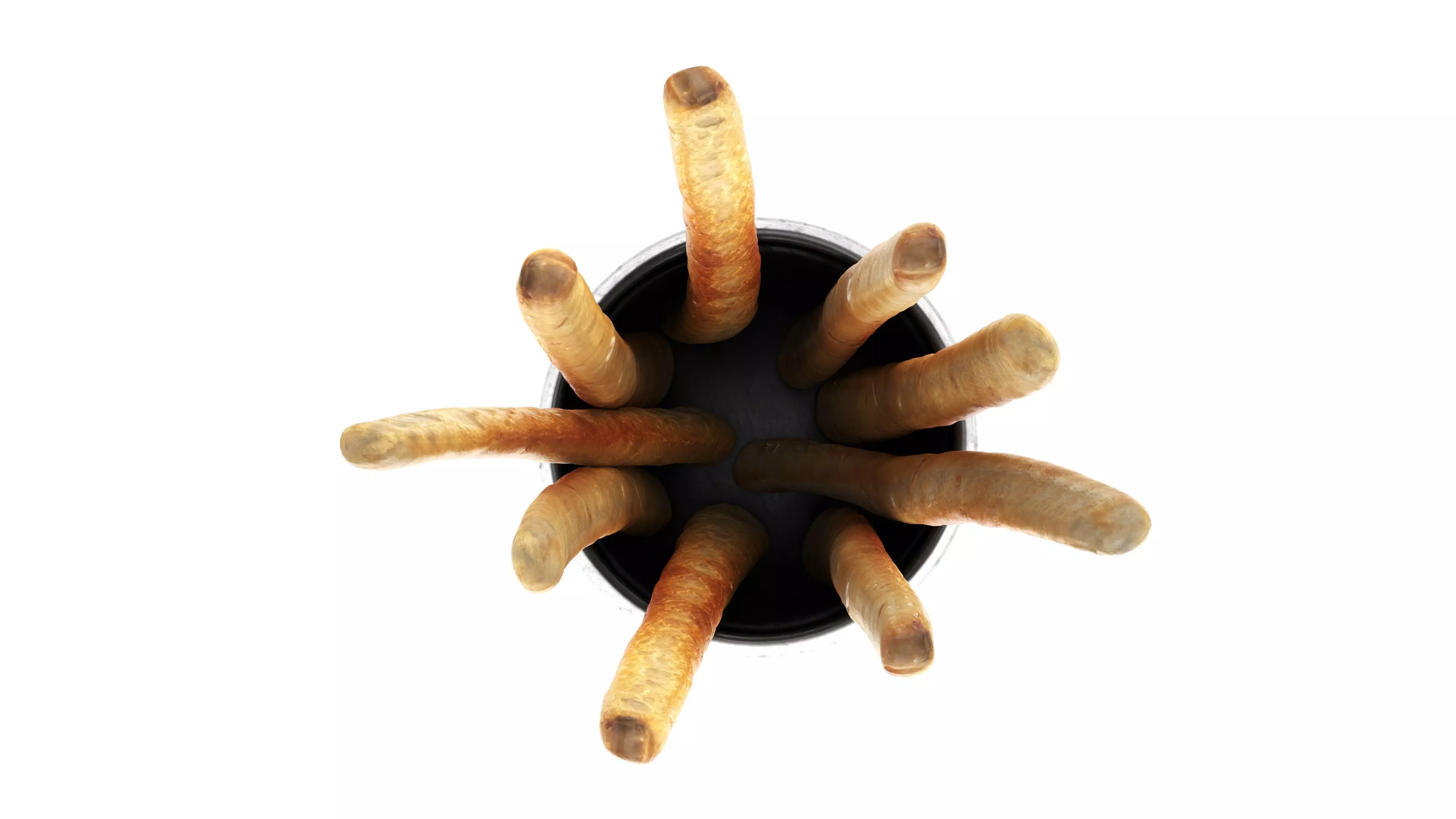 Crispy bread sticks in cup Low-poly 3D model_5