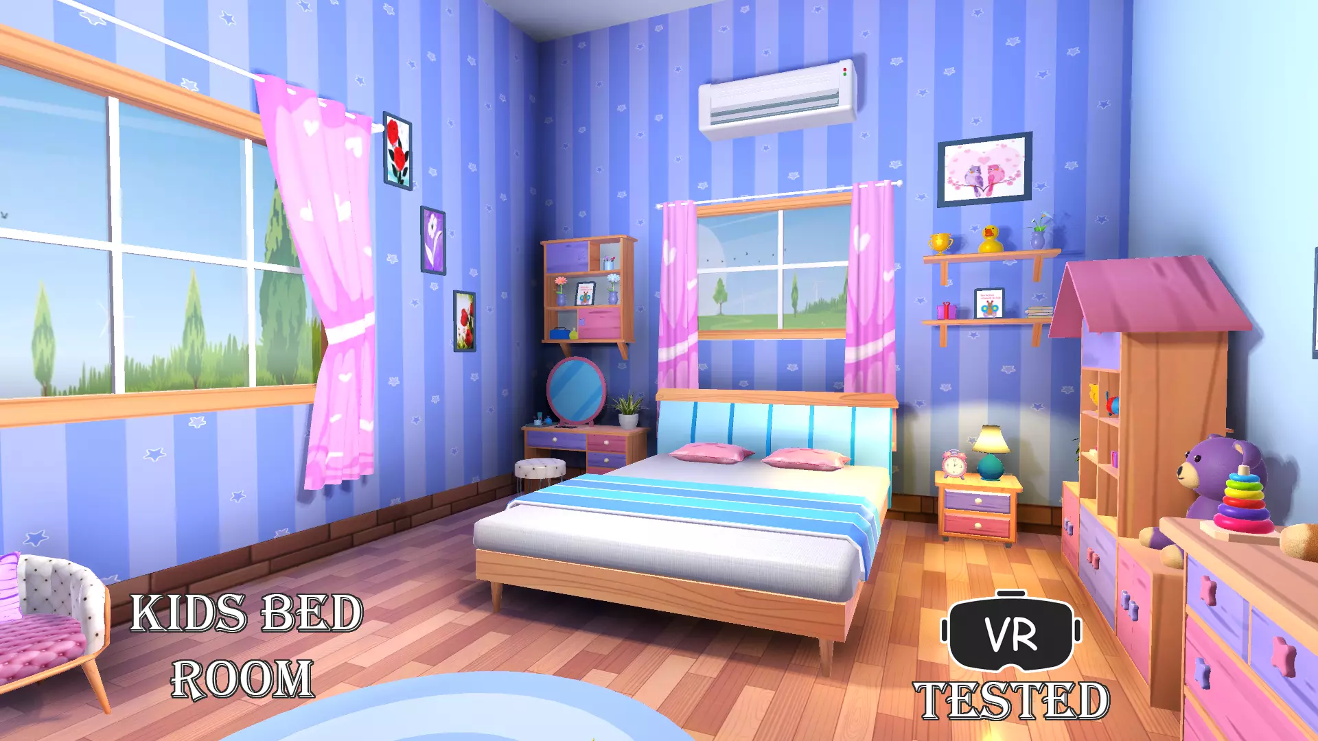 Kids Bed Room Low-poly 3D model