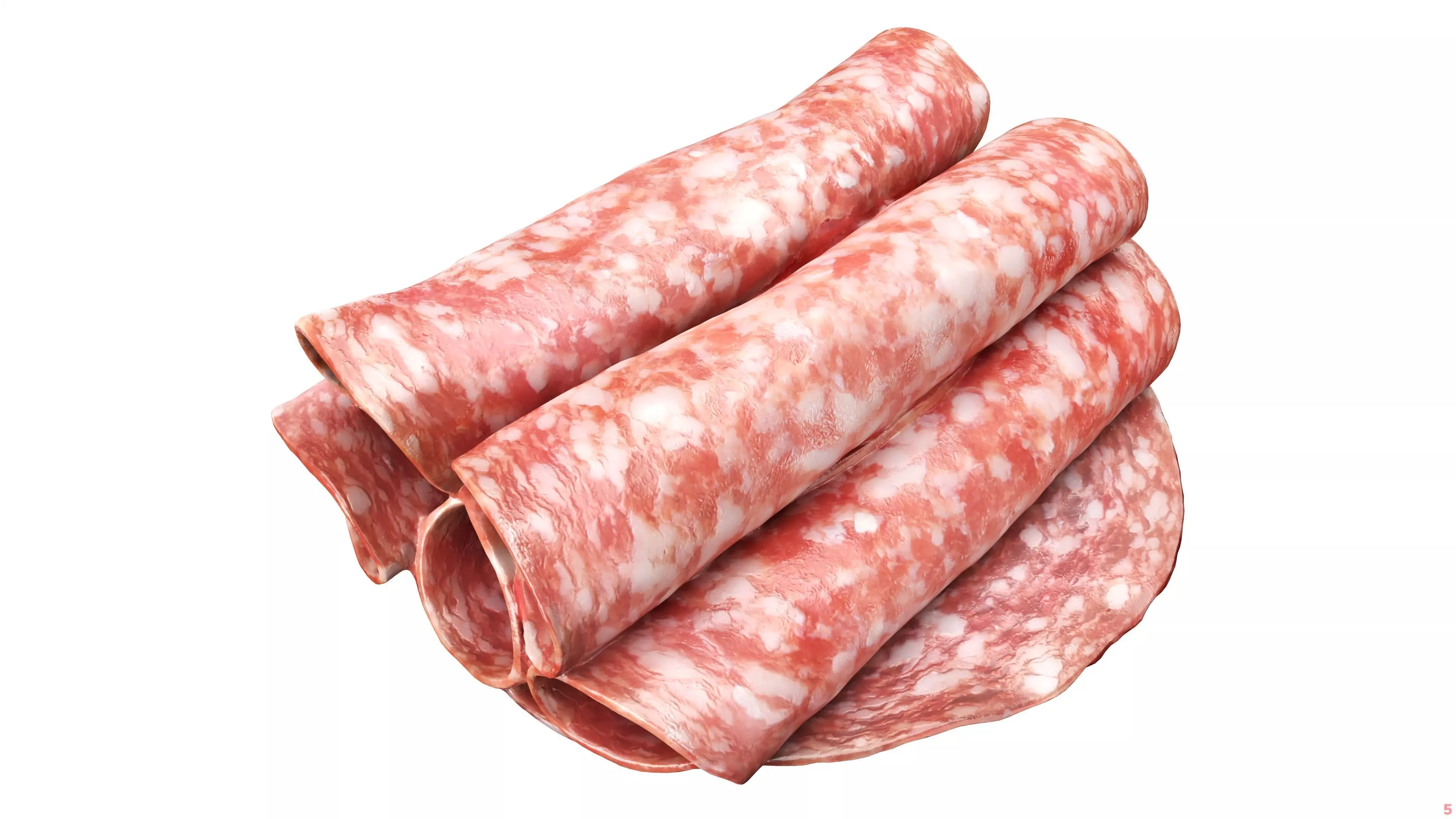 Danish Salami rolled Low-poly 3D model