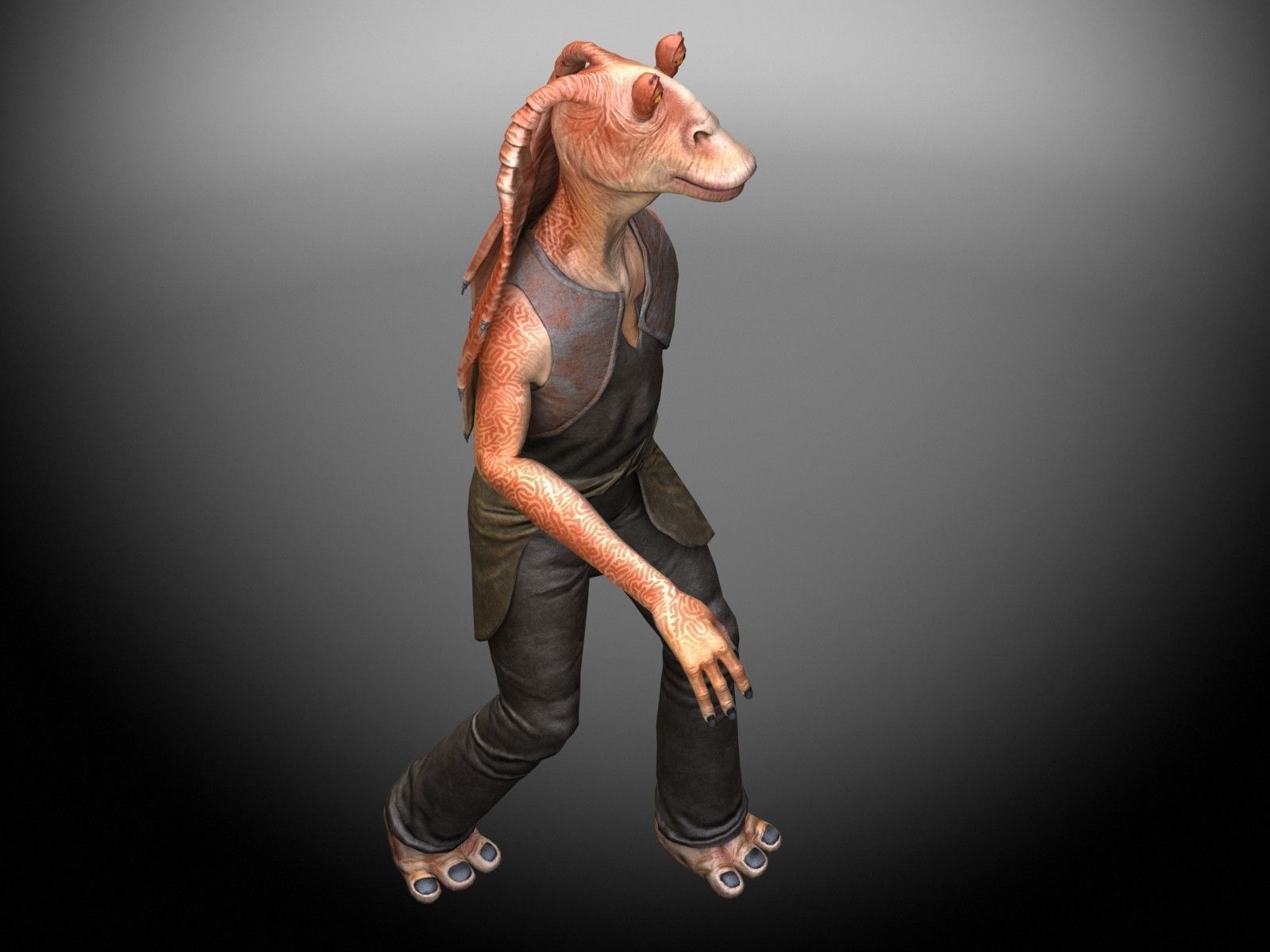 Star Wars Jar Jar Binks 3D model_6