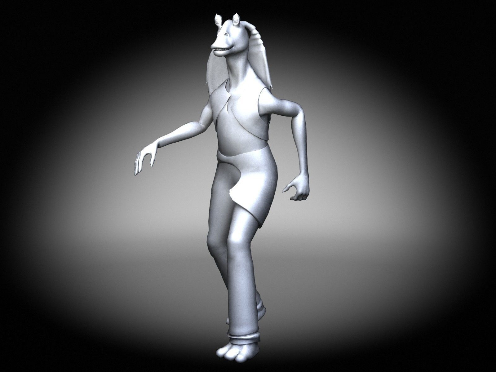 Star Wars Jar Jar Binks 3D model_9