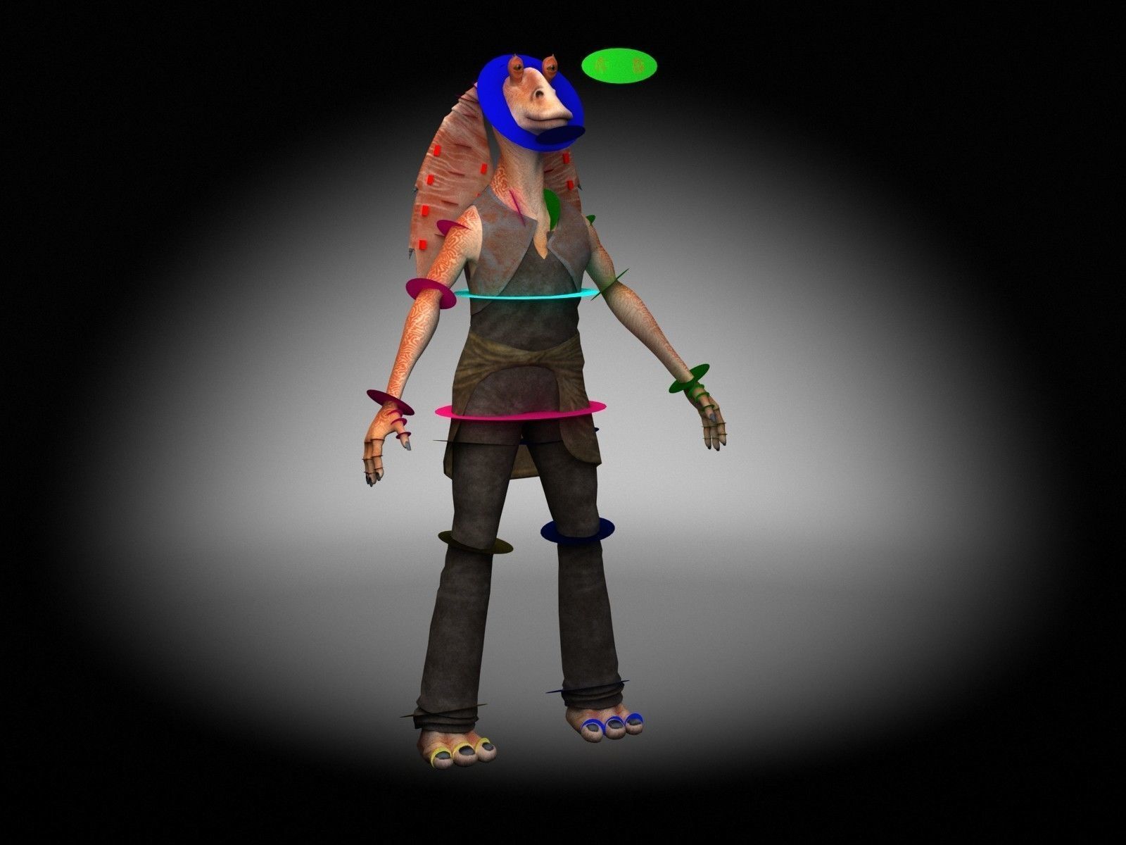 Star Wars Jar Jar Binks 3D model_2