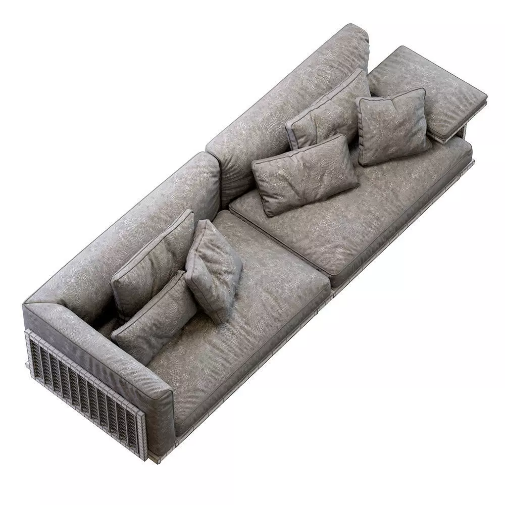 Belle Reeve Sofa Brass Walnut 3D model_4