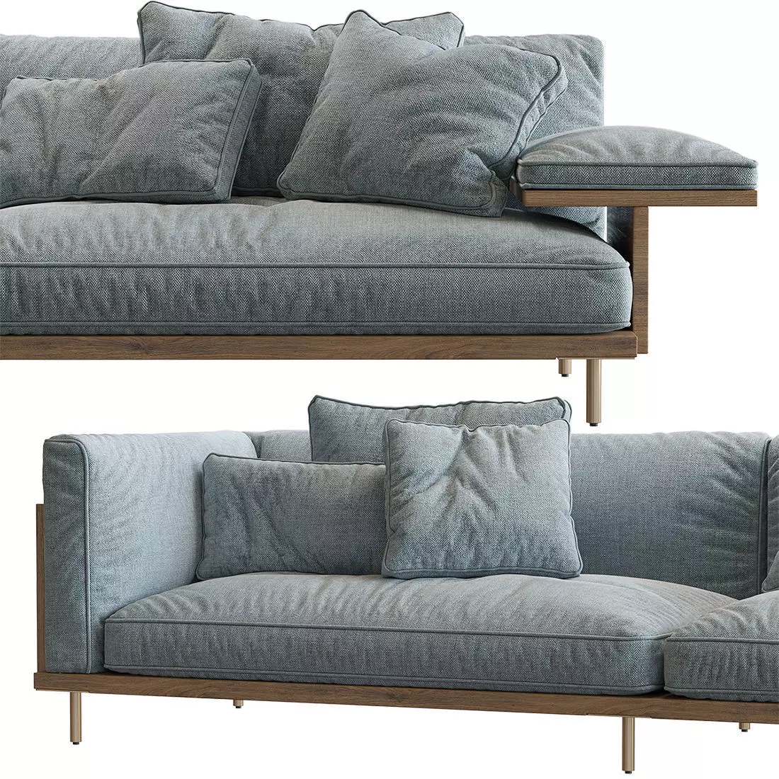 Belle Reeve Sofa Brass Walnut 3D model_1