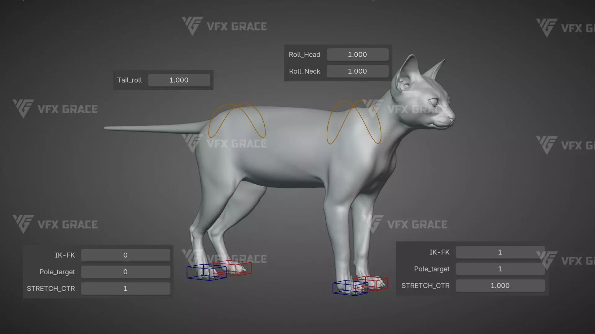 Tabby Cat White Animation Blender 3D Model 3D model_19