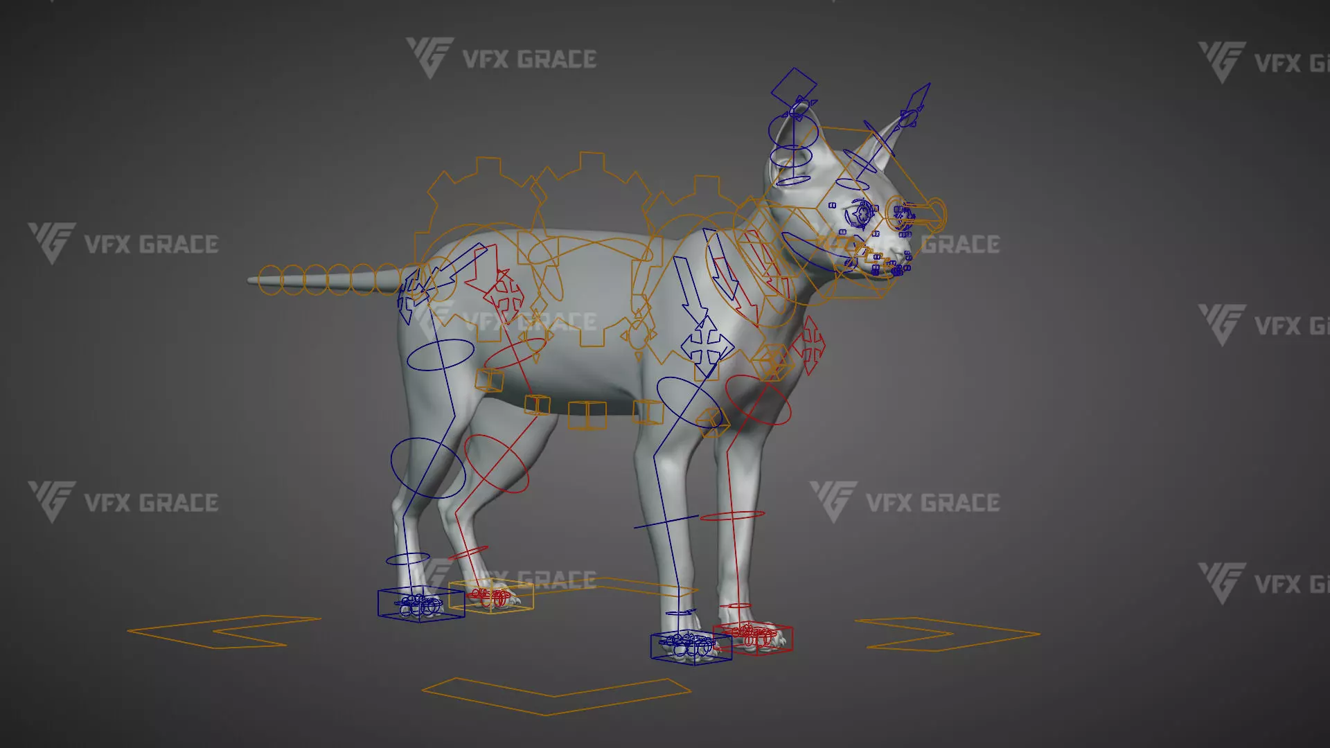 Tabby Cat White Animation Blender 3D Model 3D model_16