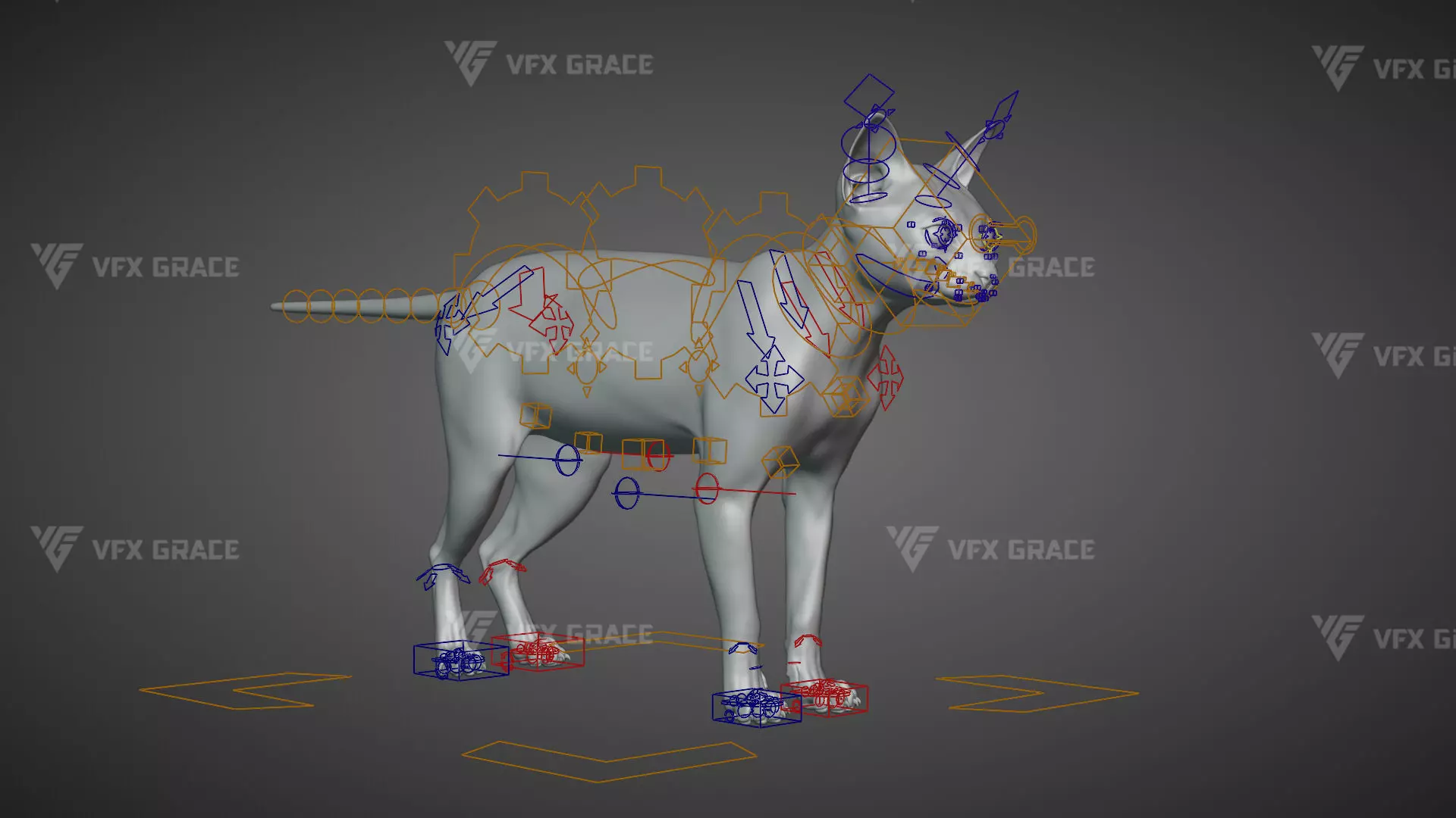 Tabby Cat White Animation Blender 3D Model 3D model_15