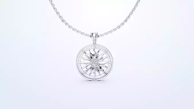 Sunburst Pendant Necklace Jewelry 3D Model